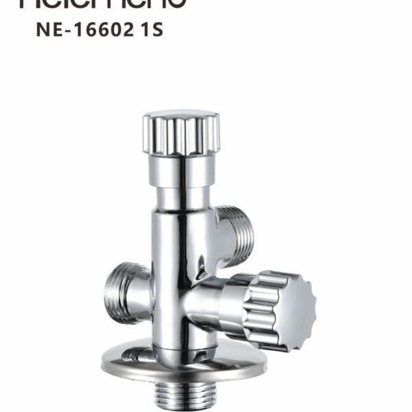 محبس زاويه مزدوج كروم 1/2*1/2   NE-16602