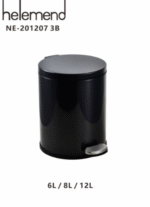 ⁦سلة مهملات دائري ستيل بدعسة NE-201207⁩ - الصورة ⁦2⁩