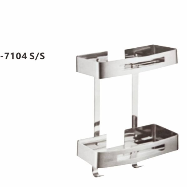 رف شيك استيل طبقتين 7104