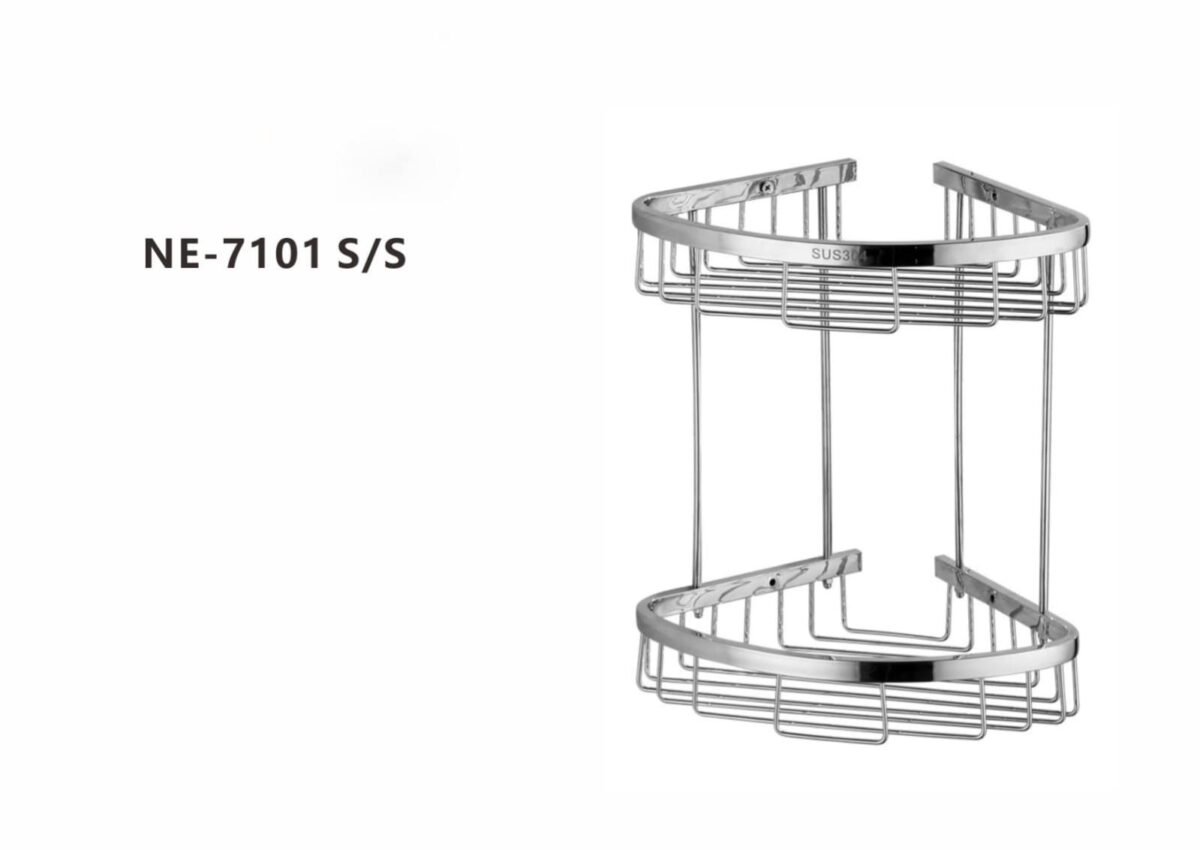 ⁦رف زاوية شبك استيل طبقتين7101⁩ - الصورة ⁦1⁩