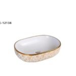 حوض مغسلة دائري ذهبي فوق الرخام  NE-12138