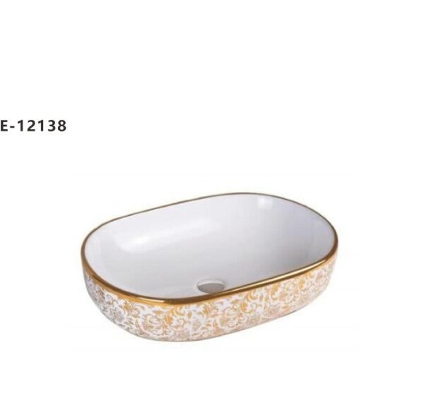 حوض مغسلة دائري ذهبي فوق الرخام  NE-12138