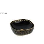 حوض مغسلة دائري اسود فوق الرخام NE-12143