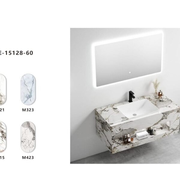 مغسلة سراميك+ رف + مرايا ليزر NE-15128