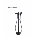خلاط بانيو طويل مع سماعة اسود و كروم  16124