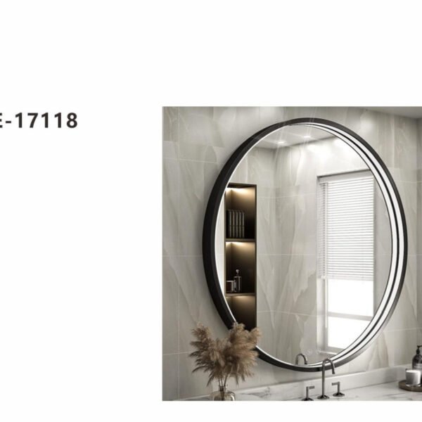 مرايا ليد دائري اطار اسود NE-17118
