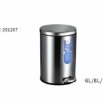 سلة مهملات دائري ستيل بدعسة NE-201207