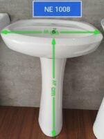 ⁦مغسلة مع عمود ابيض   NE-1008⁩ - الصورة ⁦2⁩