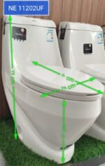 ⁦كرسي حمام افرنجي ابيض قطعة واحدة هيلمند صيني NE-11202 UF⁩ - الصورة ⁦2⁩