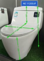 ⁦كرسي حمام افرنجي ابيض قطعة واحدة هيلمند صيني NE-11203 UF⁩ - الصورة ⁦2⁩