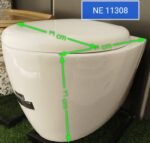 ⁦كرسي حمام معلق  ابيض - فضي -هيلمند صيني NE-11308⁩ - الصورة ⁦5⁩