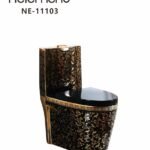 كرسي حمام افرنجي اسود قطعة واحدة هيلمند صيني NE-11103