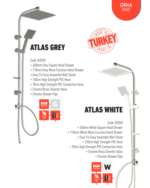 مسطرة دش مع سماعة مربع ابيض  تركي R-2070-8