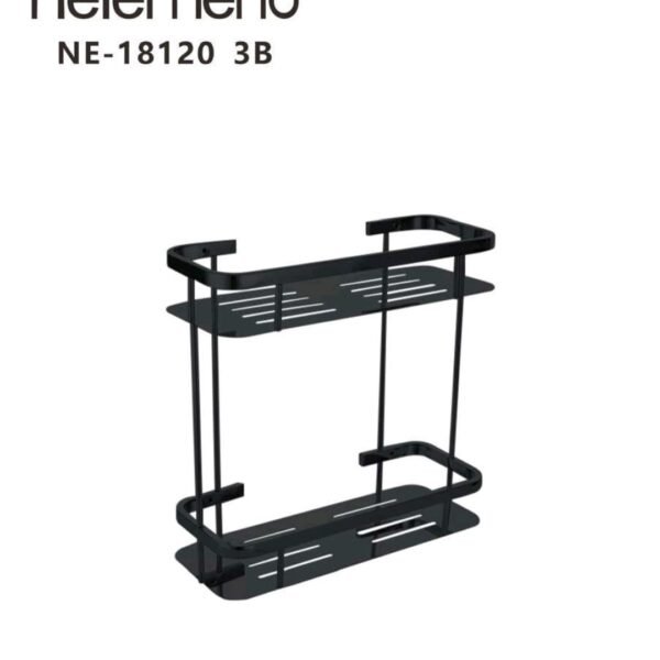 رف زاوية شبك  اسود  -كروم  NE-18120