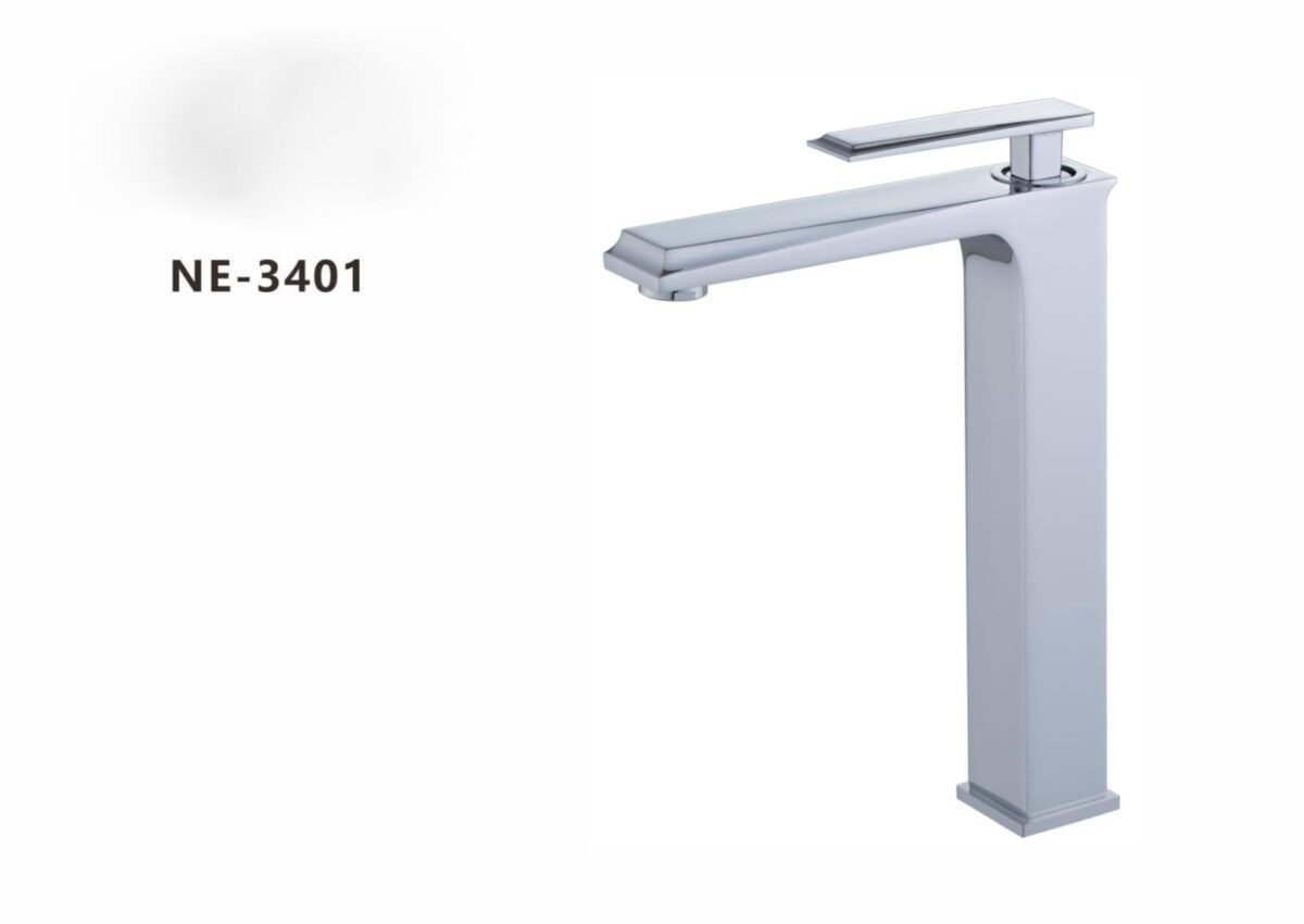 ⁦خلاط مغسلة اتوماتيك كروم طويل NE-3401⁩ - الصورة ⁦1⁩