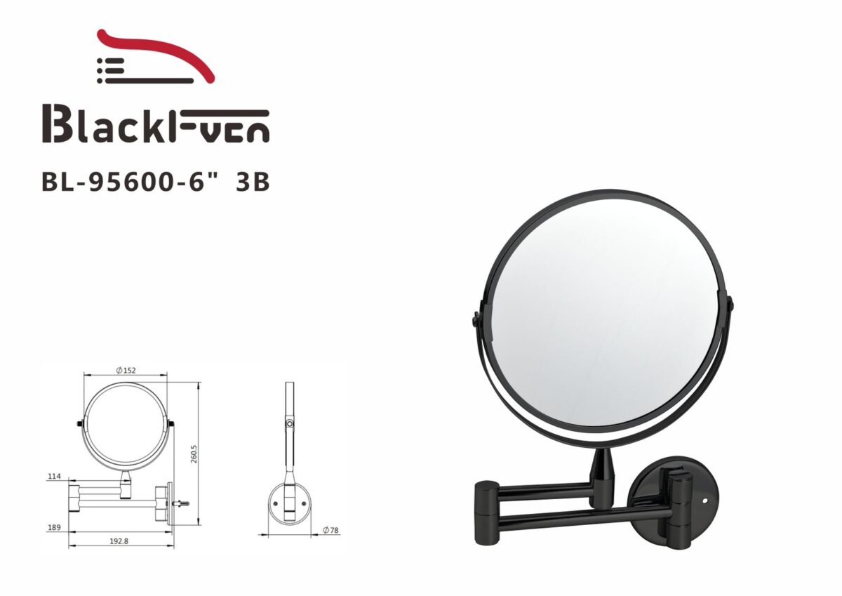 ⁦مرايا دائري مكبر تثبيت جدار  BL-95600-8⁩ - الصورة ⁦2⁩