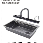 حوض مطبخ مجلى استيل مقاس75*45 NE-16702 5GGY SS201