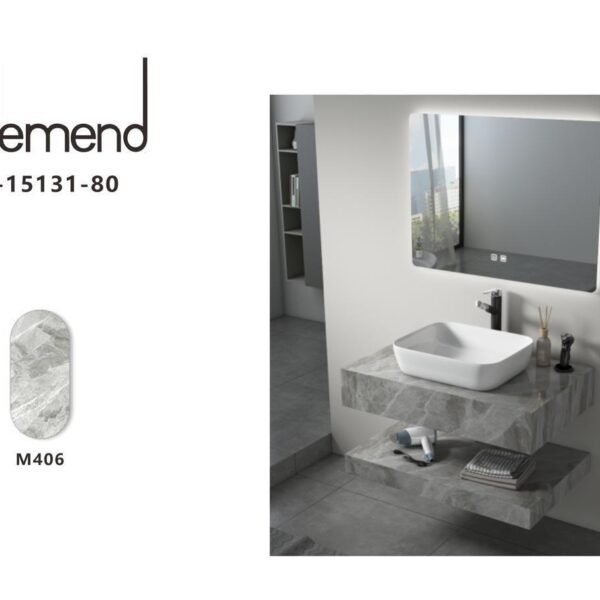 مغسلة سيراميك +رف+مرايا ليزر مع دولاب  NE-15131