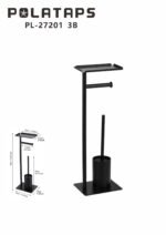 ⁦حامل وراقة مع رف  مع فرشاة حمام    PL-27201⁩ - الصورة ⁦2⁩